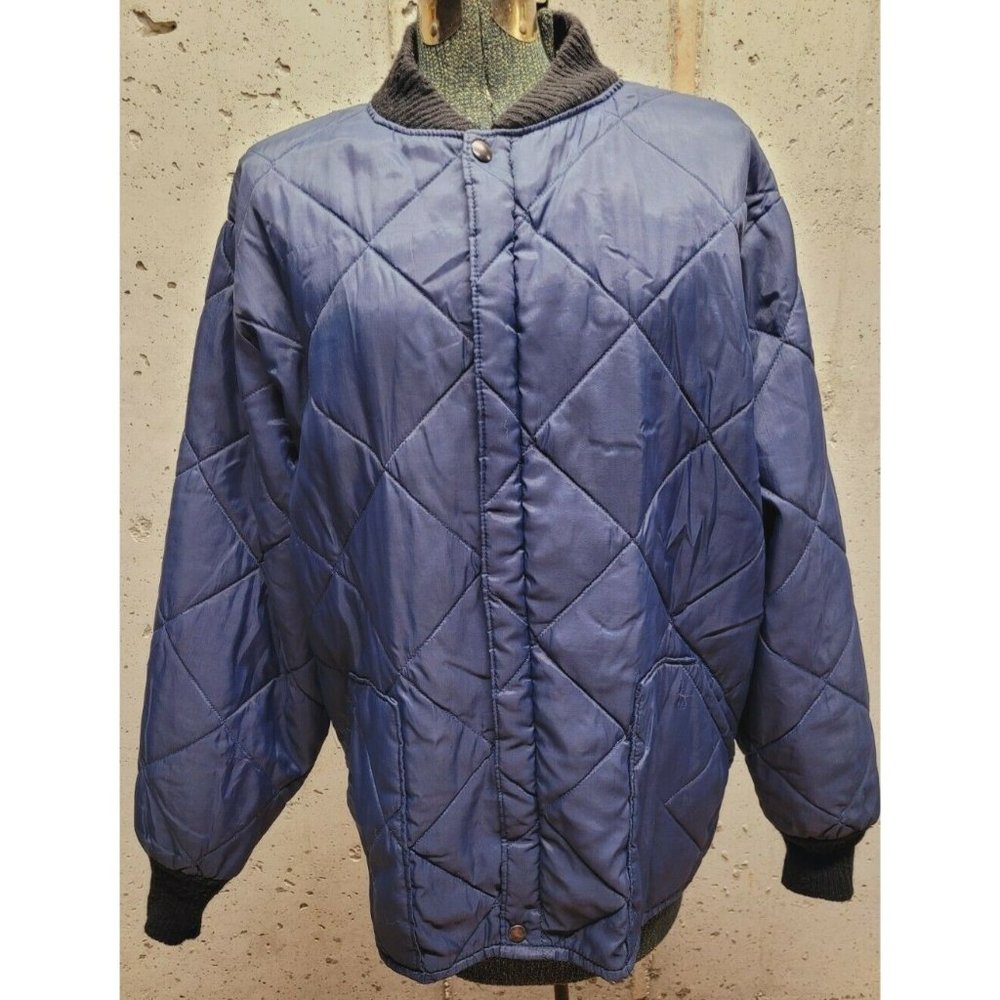 Vtg WALLS Mens XL Regular Blue Coat Jacket Quilted (Made In USA) puffer